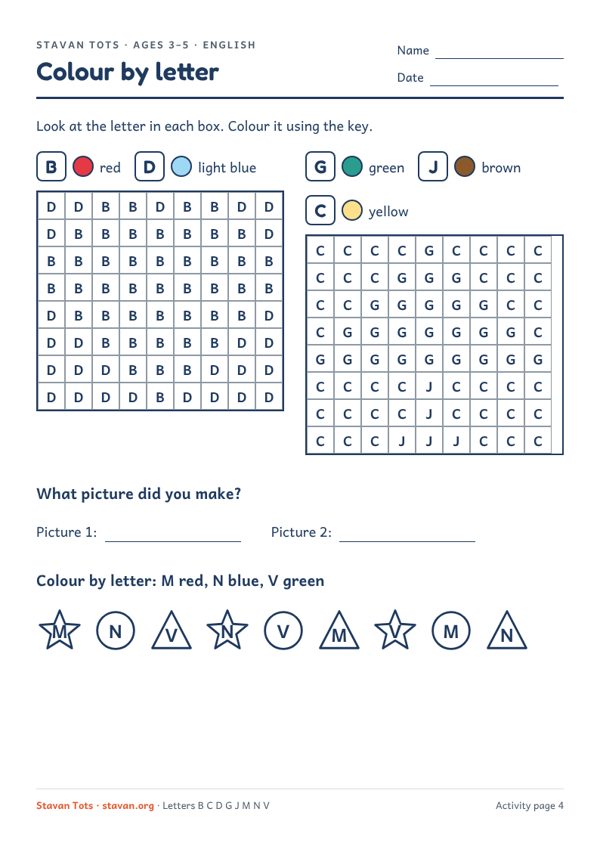 Preview of the Colour by letter worksheet