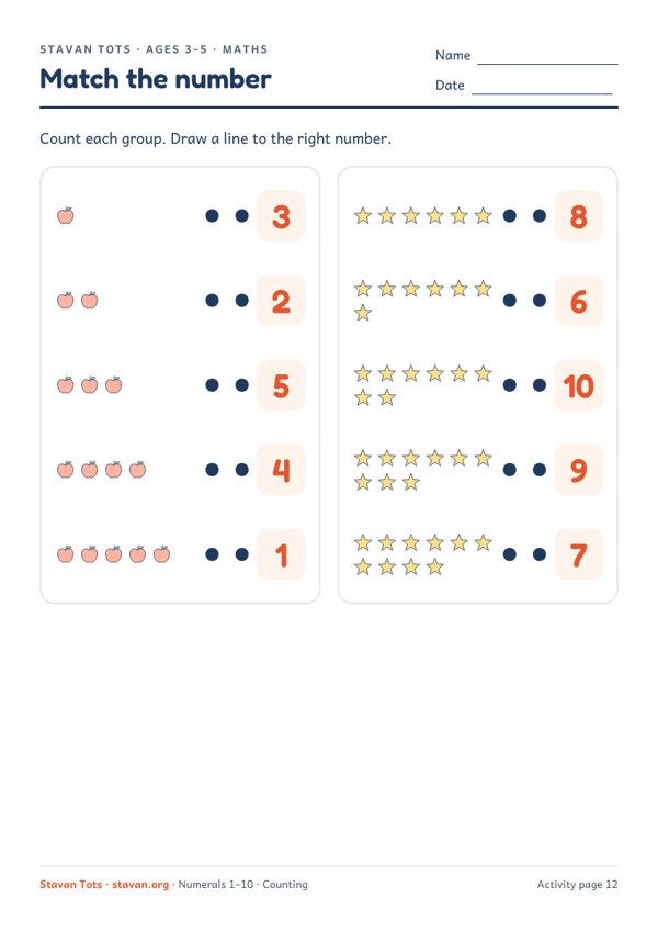 Preview of the Match the number to the group worksheet