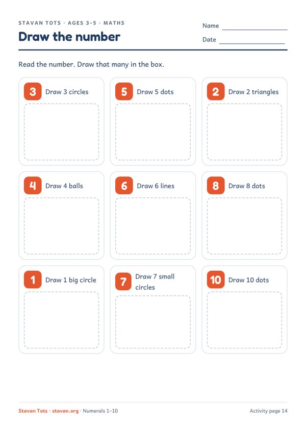 Preview of the Draw the number worksheet