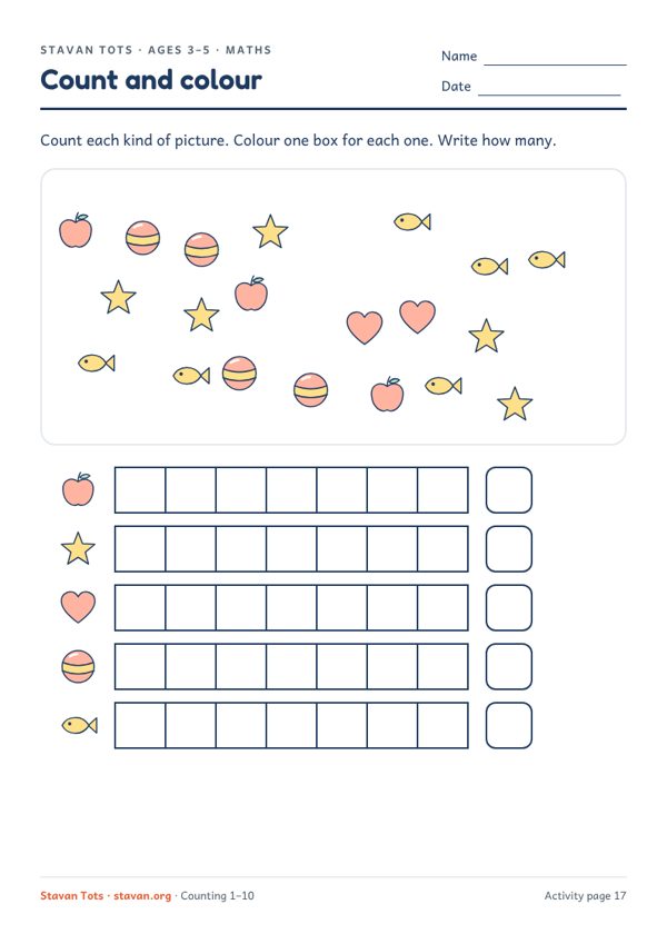 Preview of the Count and colour: picture graph worksheet