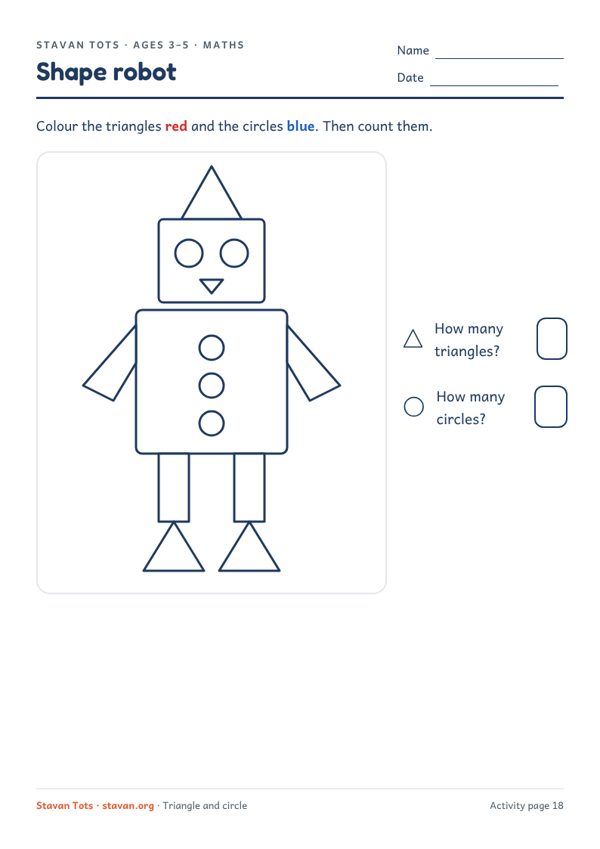 Preview of the Shape robot worksheet