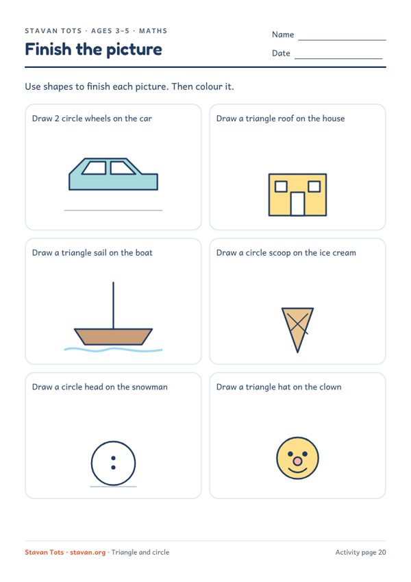 Preview of the Finish the picture with shapes worksheet