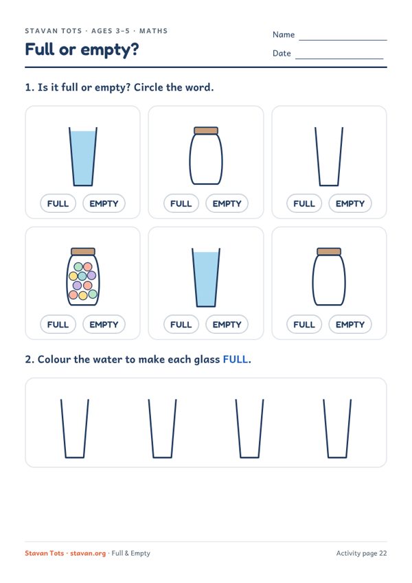Preview of the Full or empty? worksheet