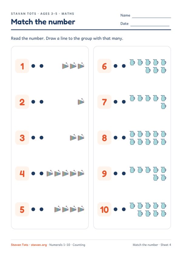 Preview of the Match the number – sheet 4 worksheet