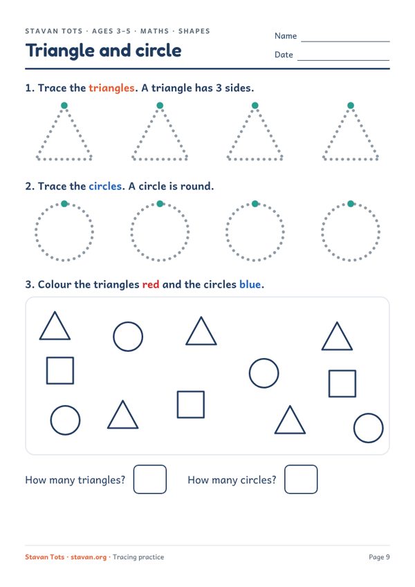 Preview of the Trace triangles and circles worksheet